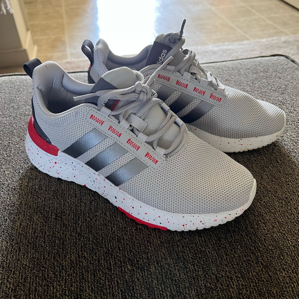 Boys grey Adidas sneakers size 5
